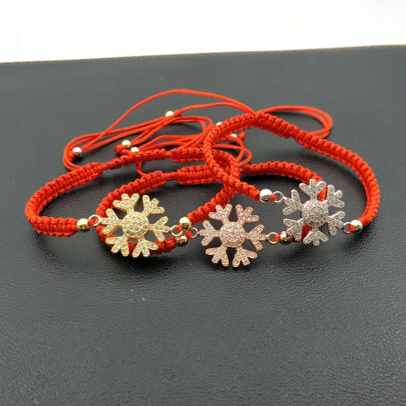 Оптовая Продажа Снежинка плетеный браслет 4 мм Бусины чакра lucky red веревку