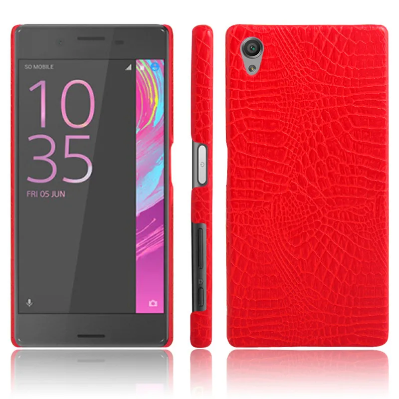 

For Sony X F5121 F5122 Case Crocodile Grain Hard PC+PU Leather Surface Back Cover Hard Case for Sony Xperia X F5121 F5122 5.0"