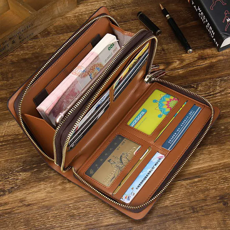 Длинный кошелек из натуральной кожи аллигатора для мужчин брендовый