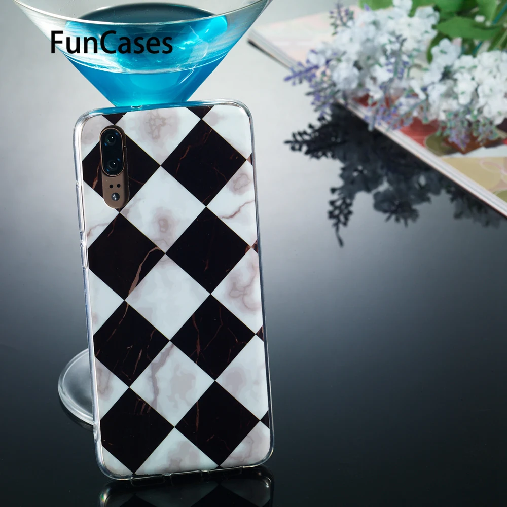 Square Back Covers For funda Huawei P20 Plain Soft Silicone Phone Cases Fitted Case sFor Protect Ascend Carcasa | Мобильные телефоны