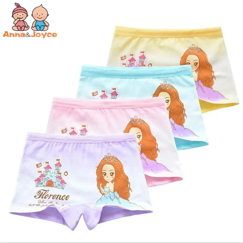 6 шт./лот детское нижнее белье трусы боксеры на плоской подошве для девочек