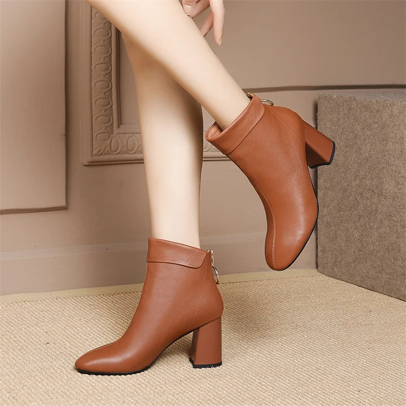 Женские туфли на высоком каблуке FEDONAS элегантные офисные лодочки из натуральной