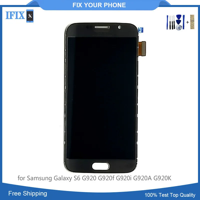 100 шт./лот для Samsung Galaxy S6 G920 G920f G920i G920A G920K ЖК экран в сборе Super AMOLED LCD с