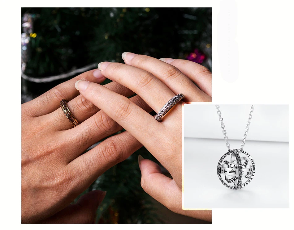 Double Fair Universe Astronomical Shaped Ball Ring For Men Women Signs of The Zodiac 2 Ways Rings Fashion Accessories KAR007
