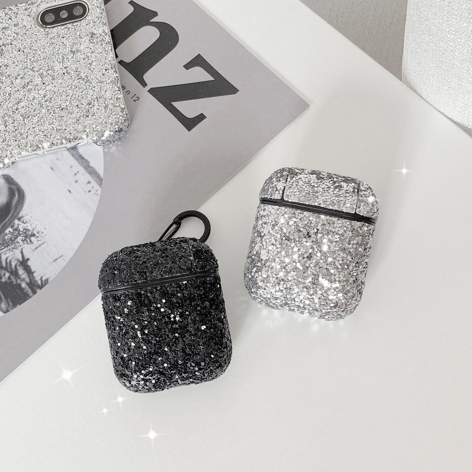 Красивый блестящий декоративный чехол со стразами для Airpods Роскошный