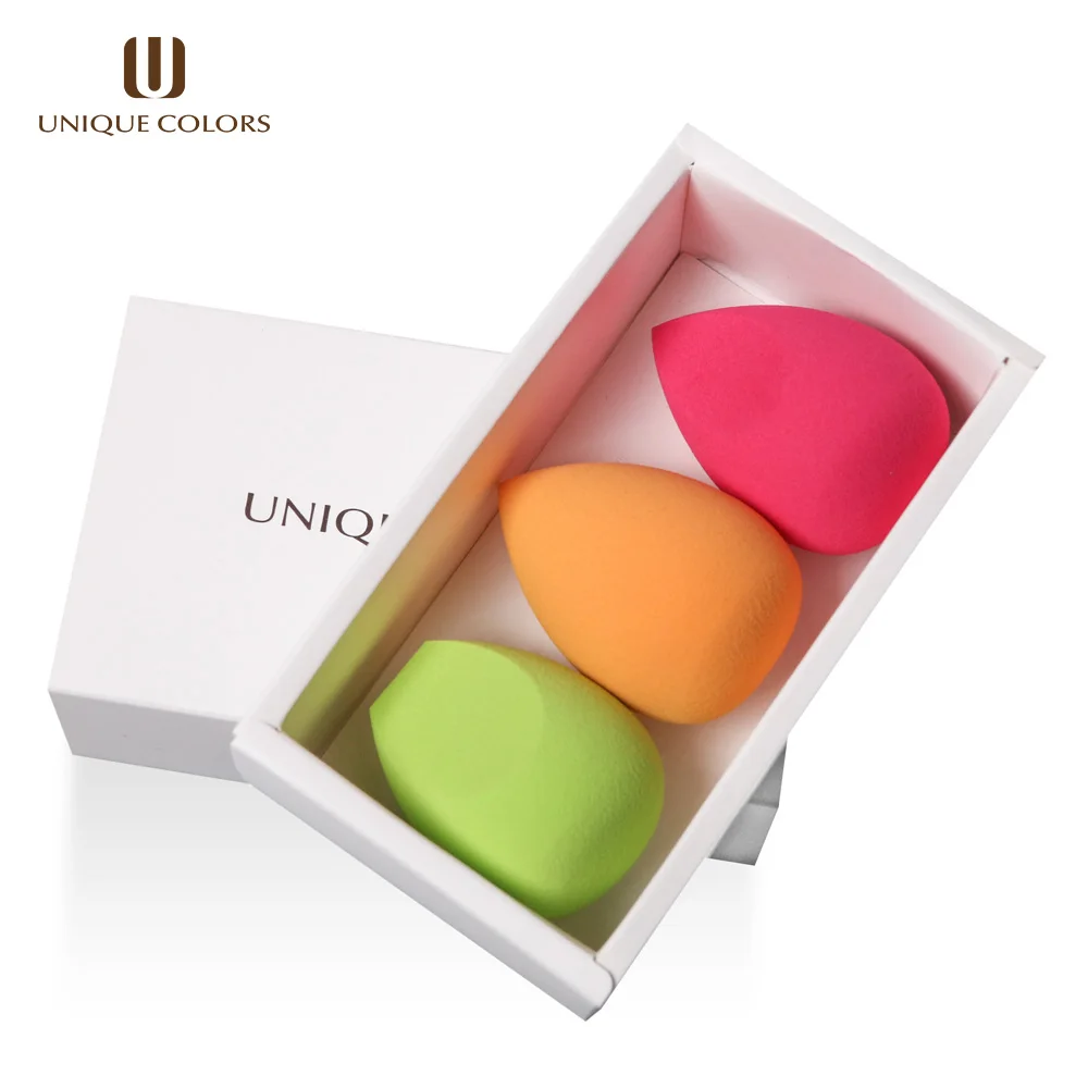 makeup blender set Уникальных цветов 3 шт./кор. спонж для Макияжа Косметический слойка порошка для лица гладкой Красота макияж губка BB крем основа для макияжа инструменты - Цвет: makeup blender set