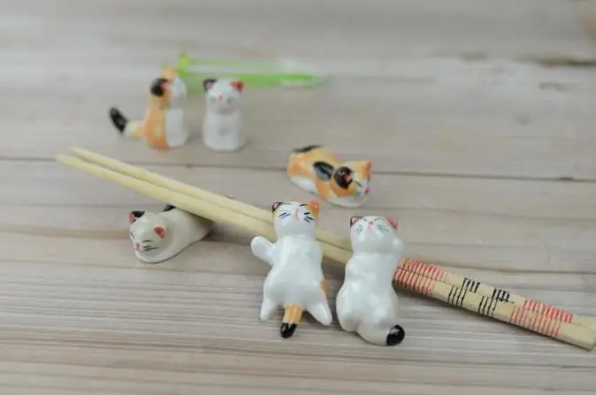 От DHL или EMS 30 комплектов счастливая кошка керамическая стойка для палочек
