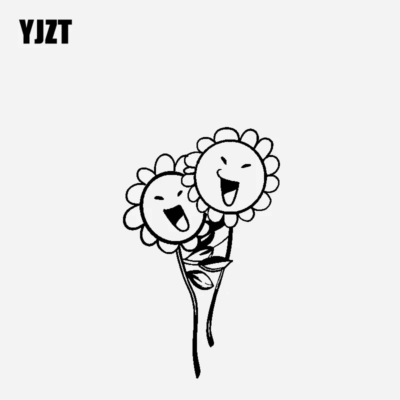 

YJZT 9.8CM*15.7CM Creative Decoration Car Sticker Vinyl Decal Sunflower In Love Black/Silver C23-0981
