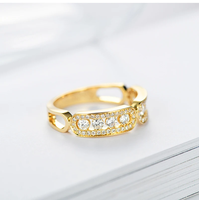 AULEEZE Classic 18 K кольцо из желтого золота с бриллиантом 0,60 cttw Настоящее бриллиантовое женское кольцо юбилейный браслет