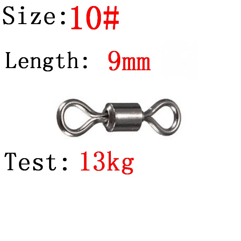 100PCS Ball Bearing Swivel Solid Rings Fishing Connector with Hook Length Tackle Accessories |