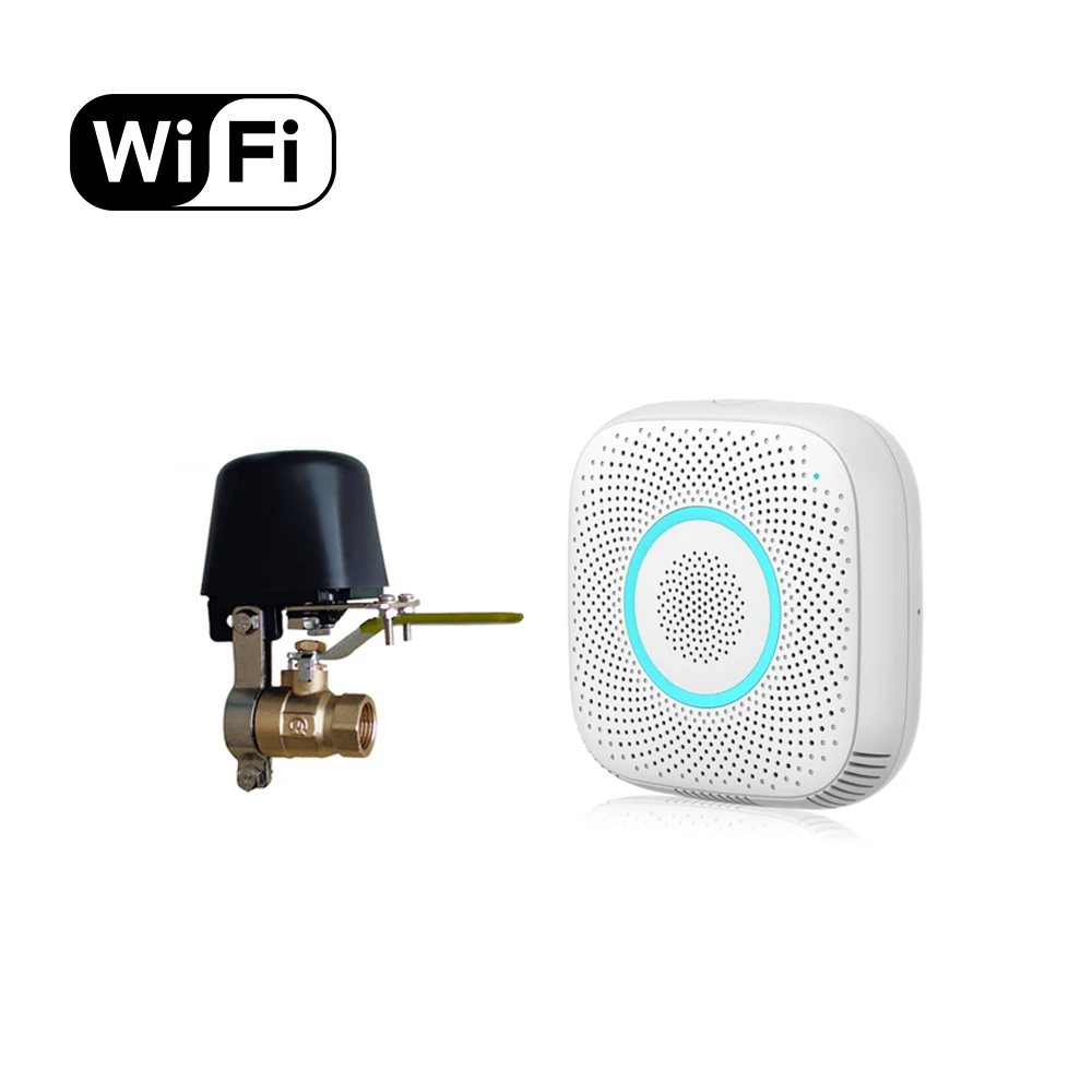 Wi Fi беспроводной горючий IPG детектор утечки газа с отключением Valva|Комплекты для