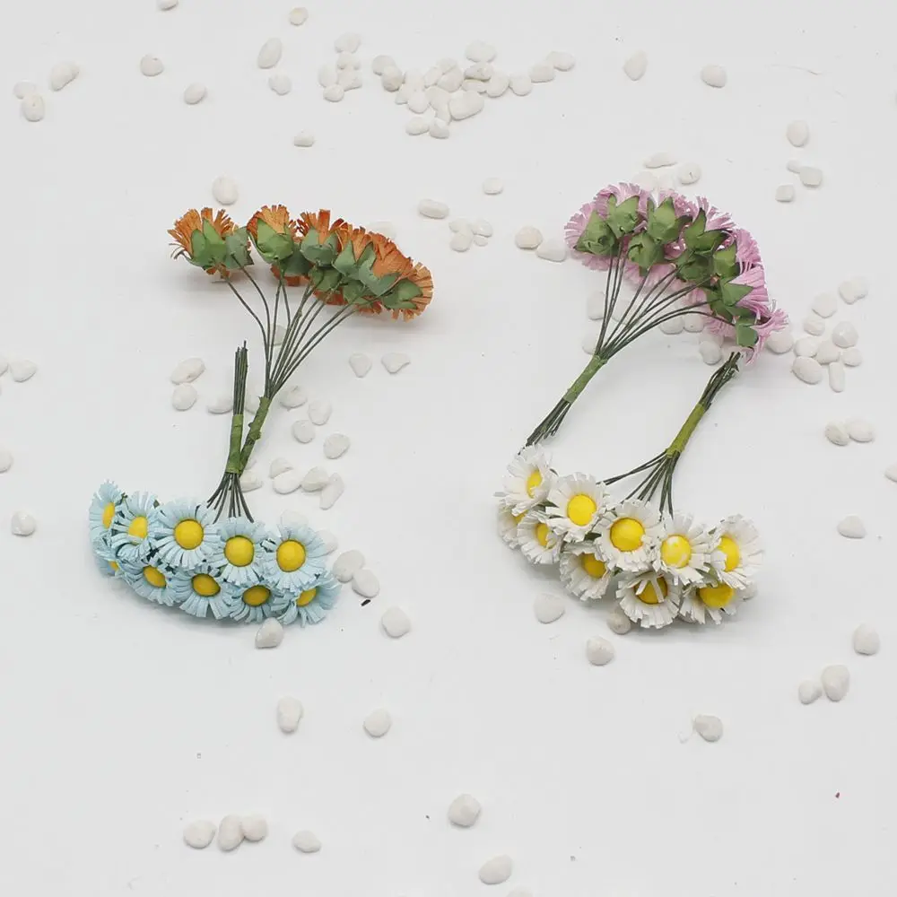 30 шт./лот Подсолнухи искусственные цветы маленькие маргаритки гирлянда diy