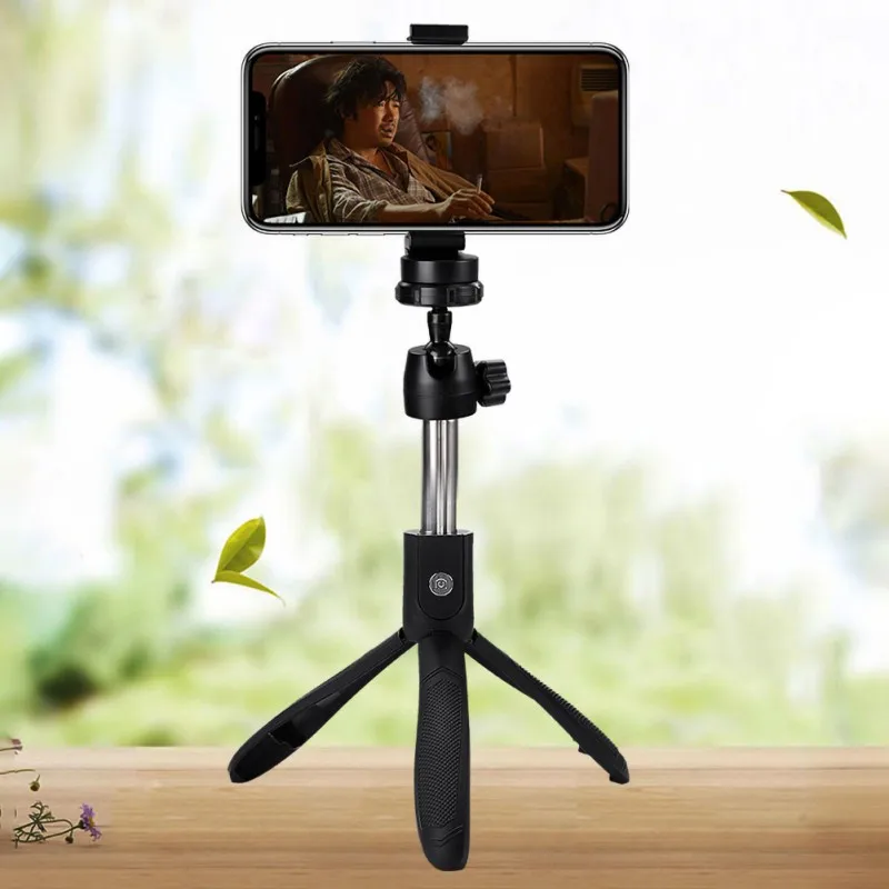 Стоящий палка для сэлфи черного цвета Bluetooth 4 0 ручной складываемый держатель