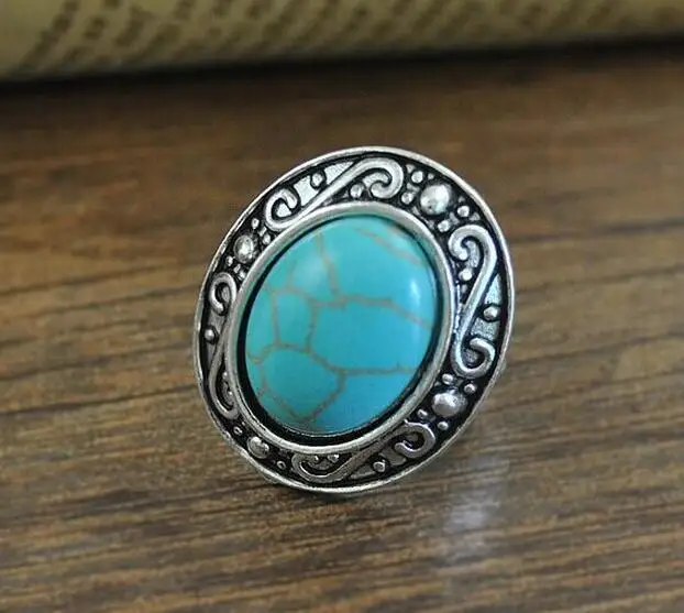 

2017 Vintage Bohemian Oval Resin Ring For Women Antique Silver Alloy Carved Ring Fashion Jewelry