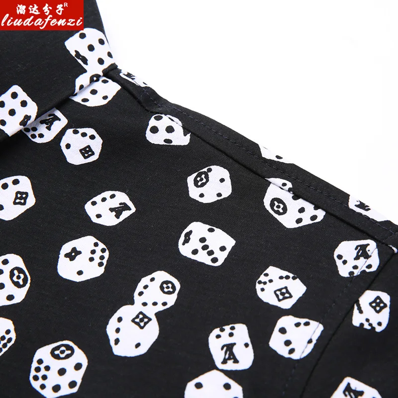 Summer Short Sleeve Shirt Mercerized Cotton Printed Dot Top for Middle-aged Men in | Мужская одежда