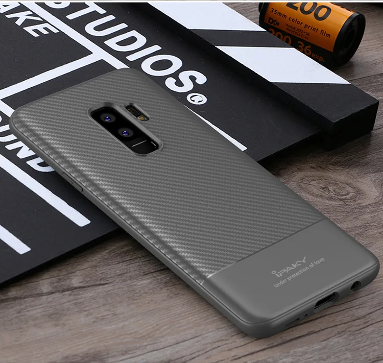 Для samsung S9 Чехол IPAKY S10 S10e Plus углеродное волокно кожа Гибридный Силиконовый Note 9 S8 мягкий чехол для samsung Galaxy S9 Plus чехол