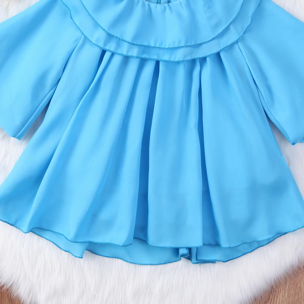 Модные детские модные платья для девочек однотонное свободное платье