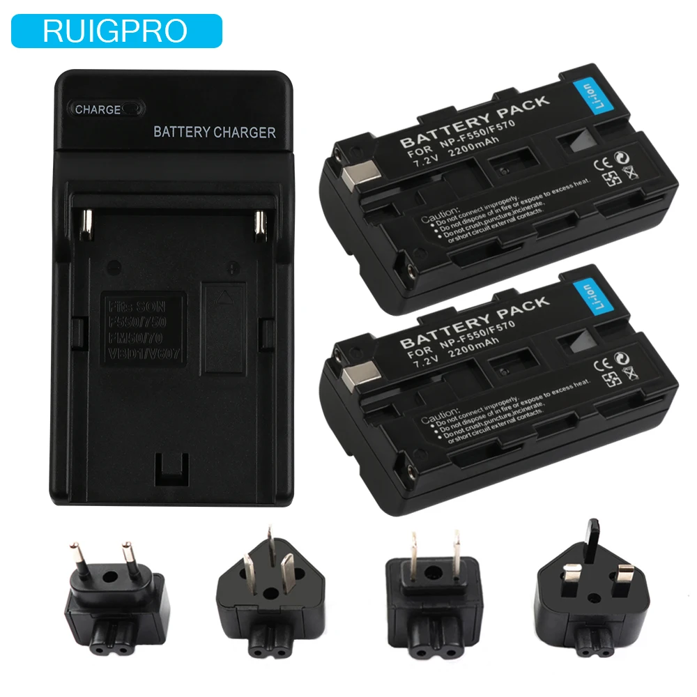 2 предмета x NP F550/NP F570 F550 полный декодирование батареи + стены Зарядное устройство