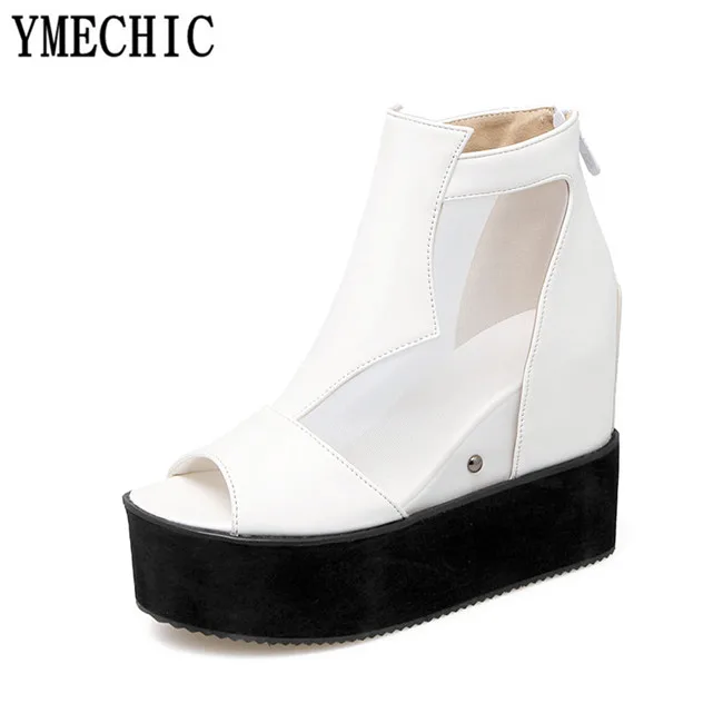 Женские босоножки YMECHIC в стиле панк на толстой подошве сандалии платформе с