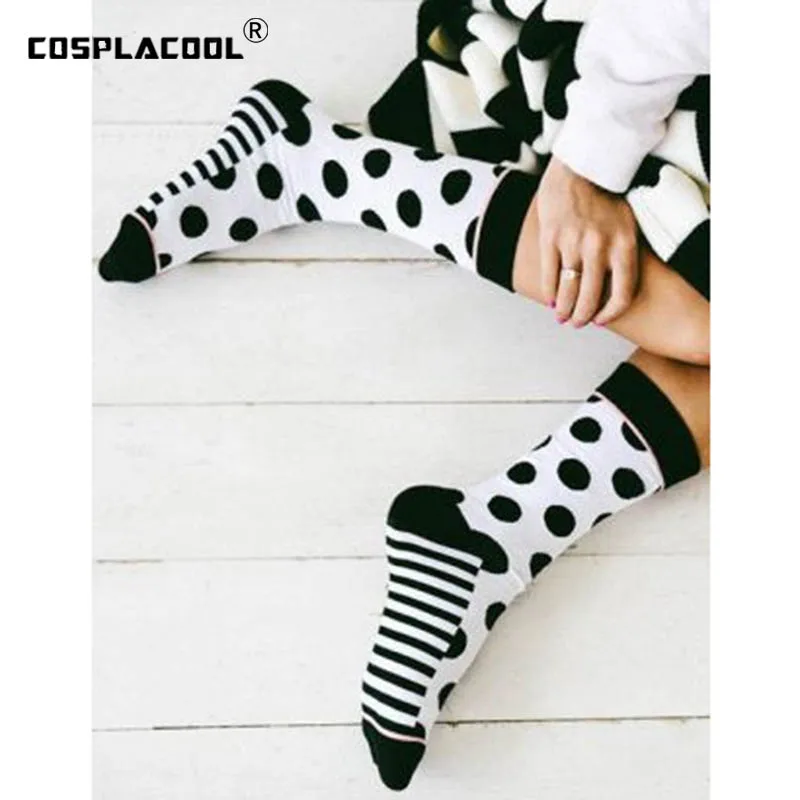 [COSPLACOOL] хип хоп носки для скейтборда черно белые забавные Женские носочки в
