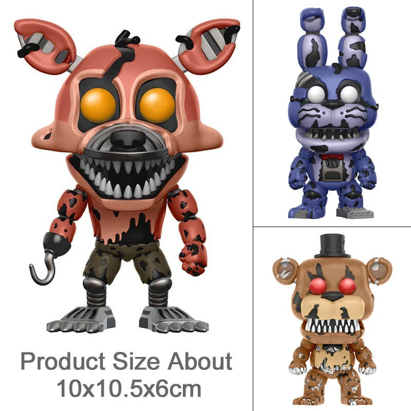 Игрушки Five Nights At Freddy's, ПВХ, 10 шт., фигурки, куклы-медведи из винила FNAF Бонни и Чика Foxy Freddy Fazbear, кукла
