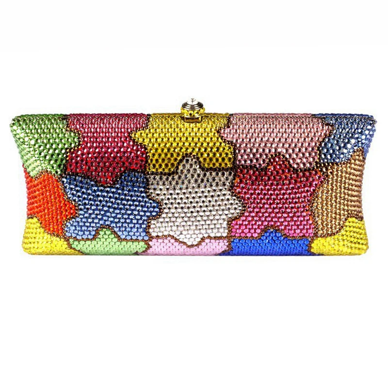 

Colorful Full Diamond Clutch Fashion Party Purse Women Evening Bag Handbags Luxury Ladies Mini Minaudiere Crystals Shoulder Bag