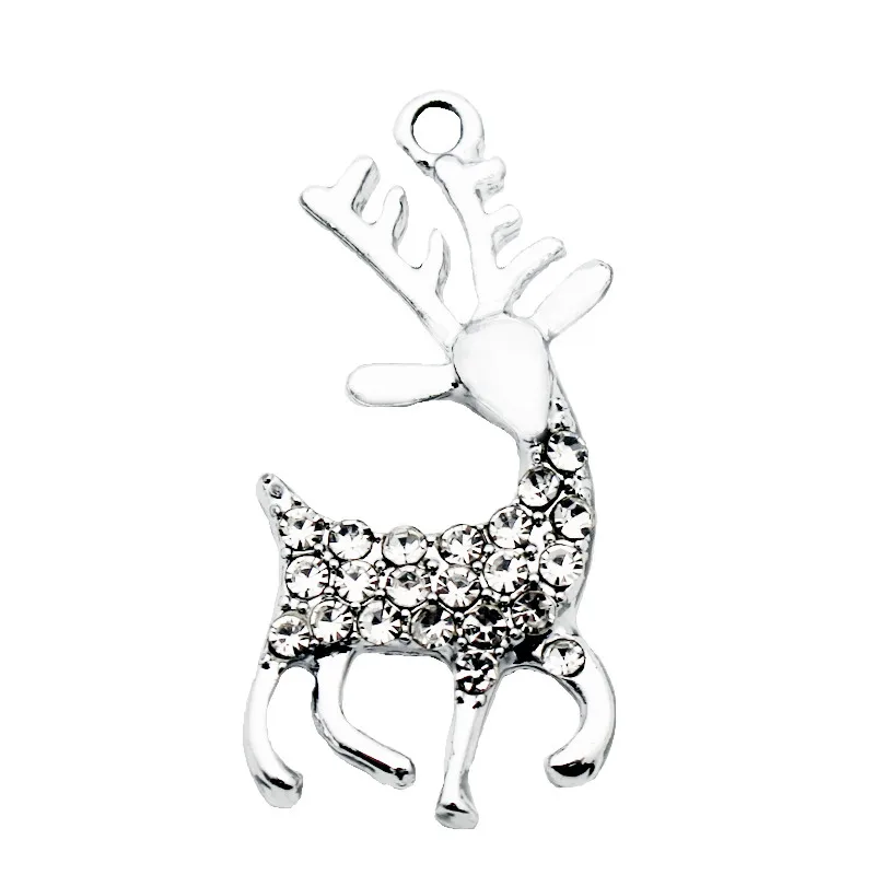 

New Arrival 20pcs/lot Crystal deer Dangle Charms Lobster Clasp Hanging Charm For Bracelet&Pendant Floating Charms Jewelry