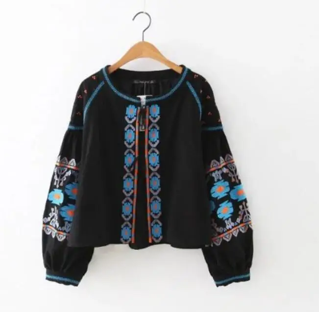 BOHO цвета цветок вышивка куртка Этническая женщина фонарь рукав шнуровка кимоно Кардиган Куртка пальто солнцезащитный крем Femme 3 цвета