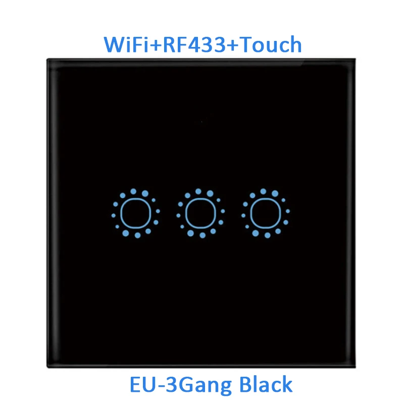 black 3g ЕС Стандартный переключатель AC90-250V Wi-Fi Сенсорный настенный светильник переключатель Панель 1/2/3 с функцией дистанционного управления настенного выключателя нулевой провод Установка - Комплект: black 3g