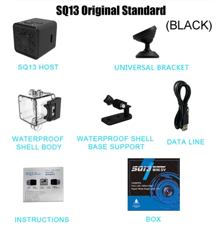 Black SQ13 Мини Wifi HD 1080P камера видео датчик ночного видения камера микро камера s DVR регистратор движения видеокамеры - Цвет: Black