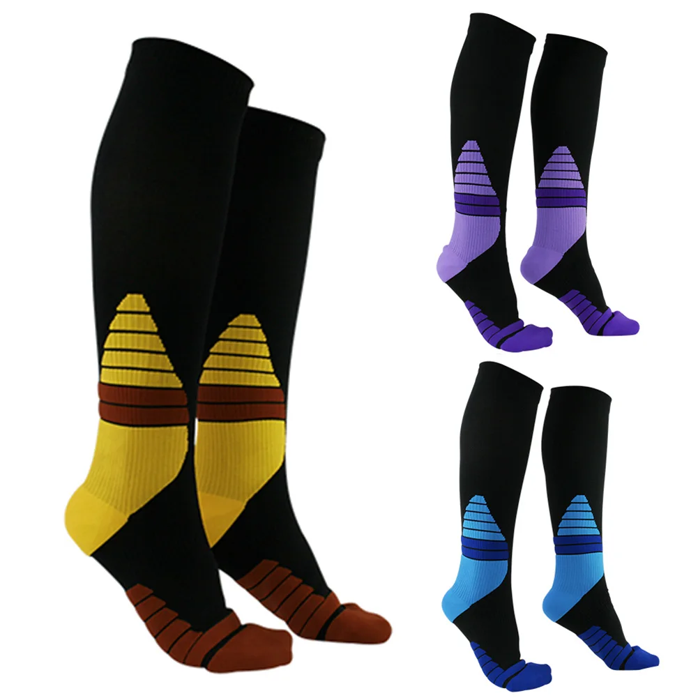 1 пара спортивные носки Футбол эластичные сжатия Бег медь Ион варикозное