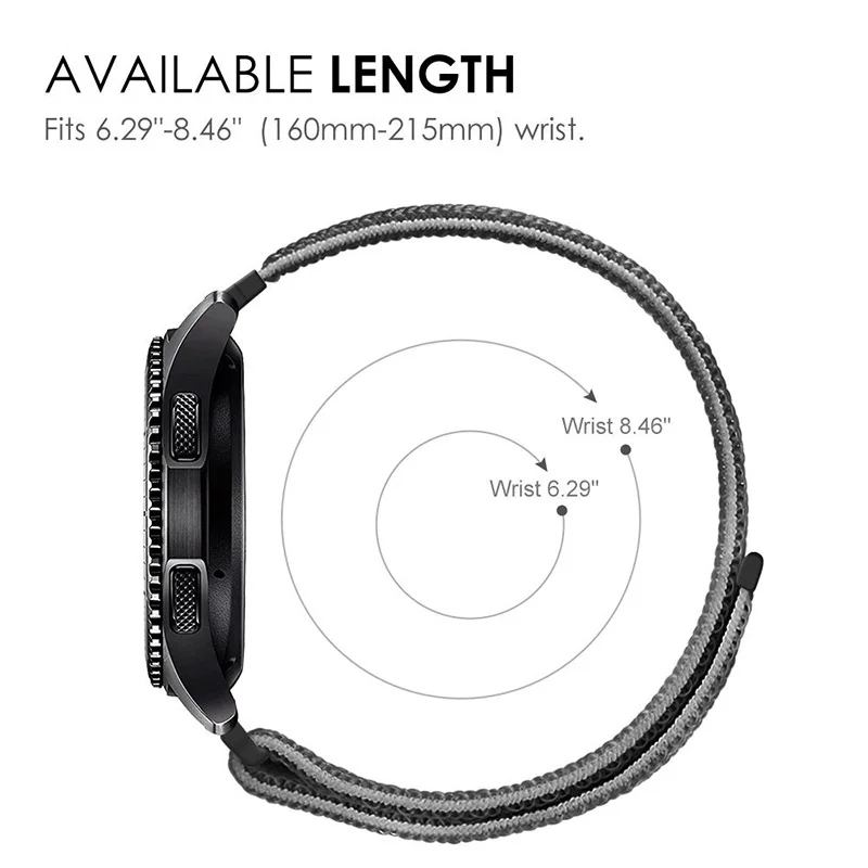 20 22 мм нейлоновый ремешок для Huami Amazfit Bip Stratos pace ремень gts gtr 47 Huawei Watch GT2 наручный