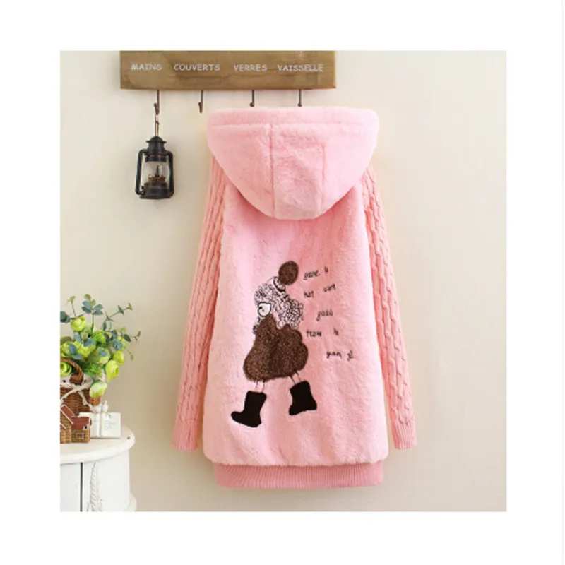 Осенне зимняя одежда в духе колледжа плюшевая куртка из плотного бархата для