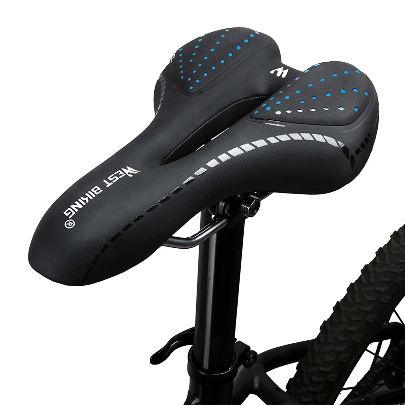 WEST BIKING подушка для велосипеда из искусственной кожи, дышащая, удобная, полый, силикагель, полиуретан, Противоударная, для горного велосипеда