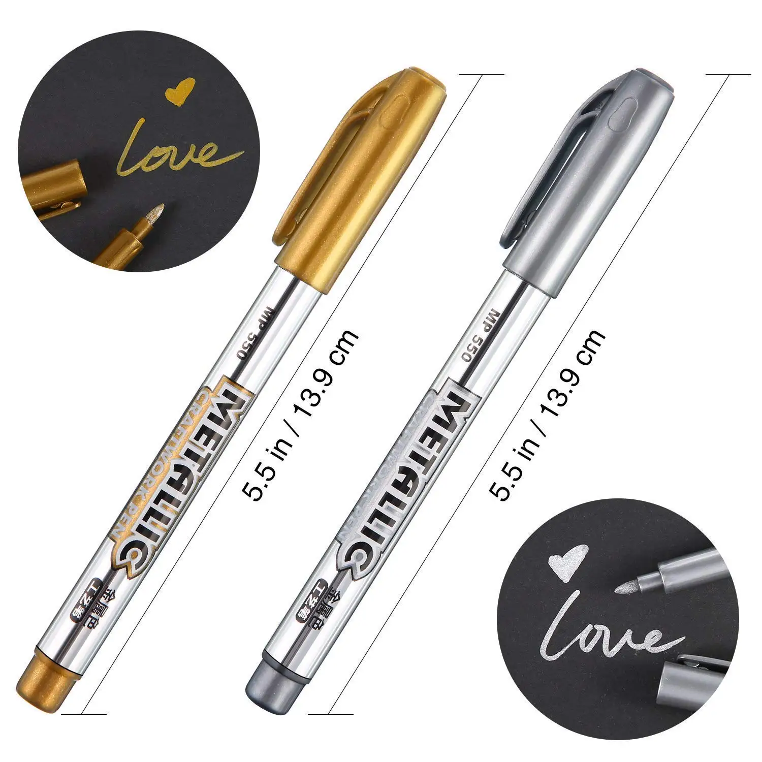 Metallic Marker Pens 12 Pcs Gold &amp Silver Permanent Painting Signature | Канцтовары для офиса и дома