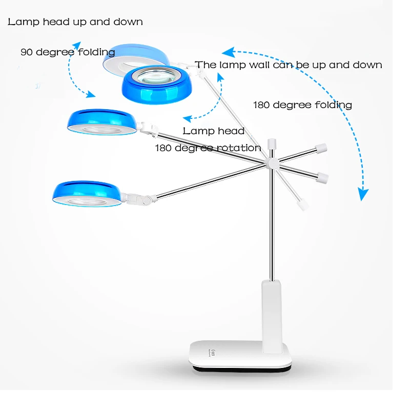 LED три вида цветовой температуры бизнес настольная лампа лабораторная Лупа