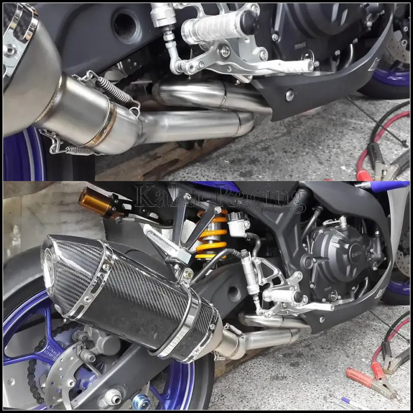 MT03 Akrapovic глушитель выхлопной трубы мотоцикла полная система скольжения на переднюю ссылку трубы для Yamaha YZF R3 R25