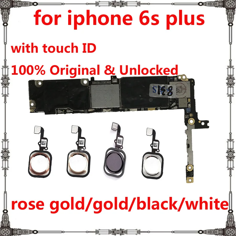 Для iphone 6s plus 6sp разблокированная материнская плата с/без Touch ID Оригинальная 16 Гб 64