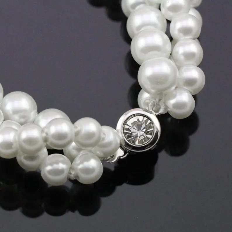 

Perfect Wedding Pearls Bracelets,White 4-8mm Freshwater Pearl Bracelet ,Real Pearl Jewelry,Charming Women Bridesmaid Gift
