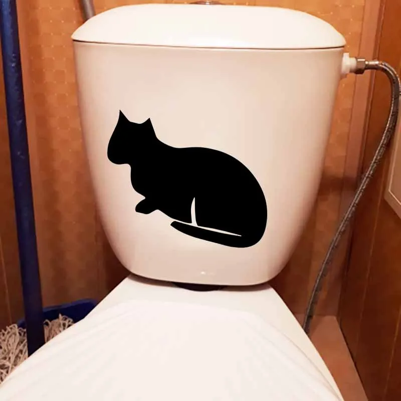 YOJA 23.9X15.1CM Elegant Proud Mysterious Cat Amazing Wall Stickers Toilet Decal T5-0135 | Дом и сад