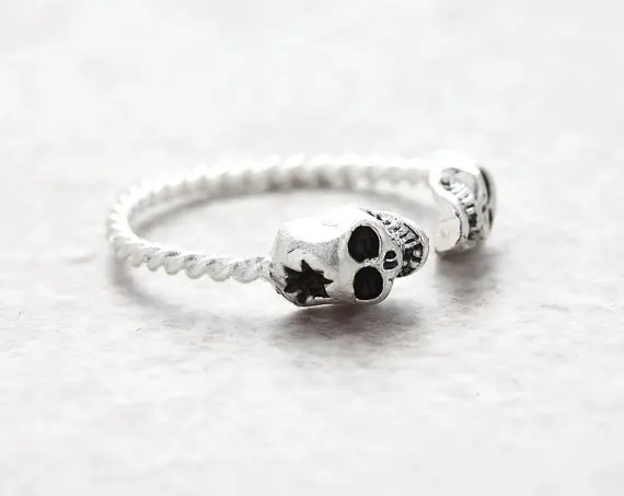 Крошечный кольцо с черепами уникальные кольца для женщин|unique ring|silver skull ringskull ring |