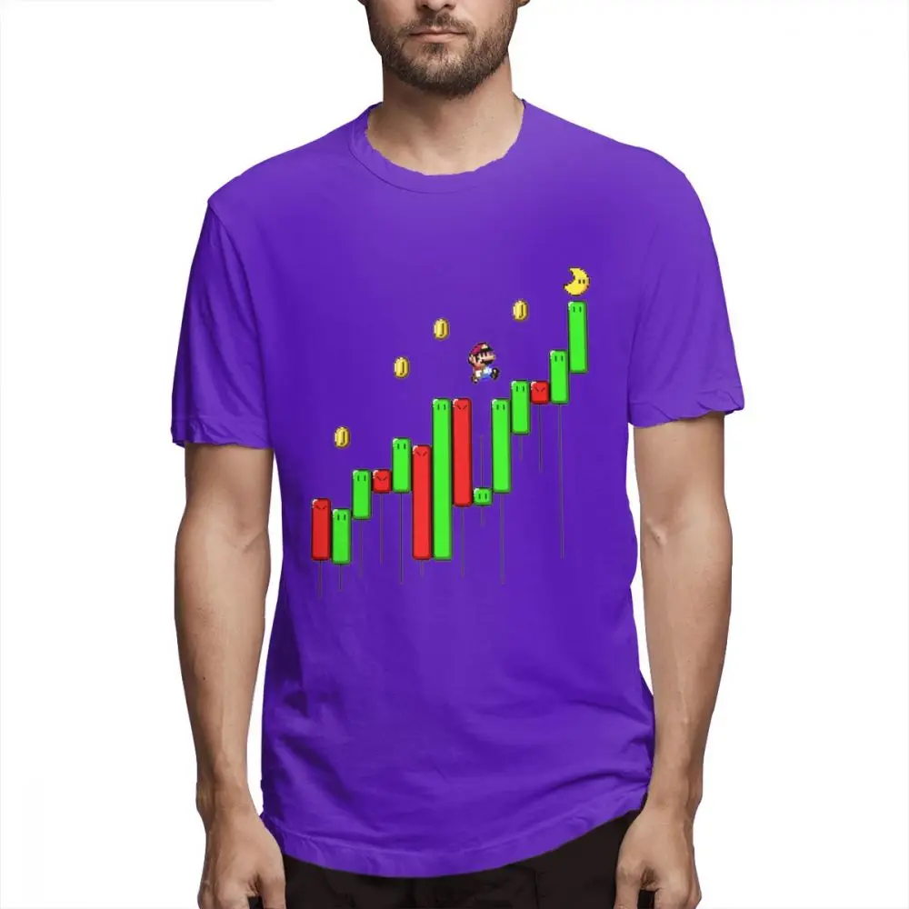 purple Супер Марио футболка Forex Фондовый рынок валюты трейдер инвестиций Футболка Топ дизайн Новое поступление, горячая Распродажа с круглым вырезом футболки - Цвет: purple