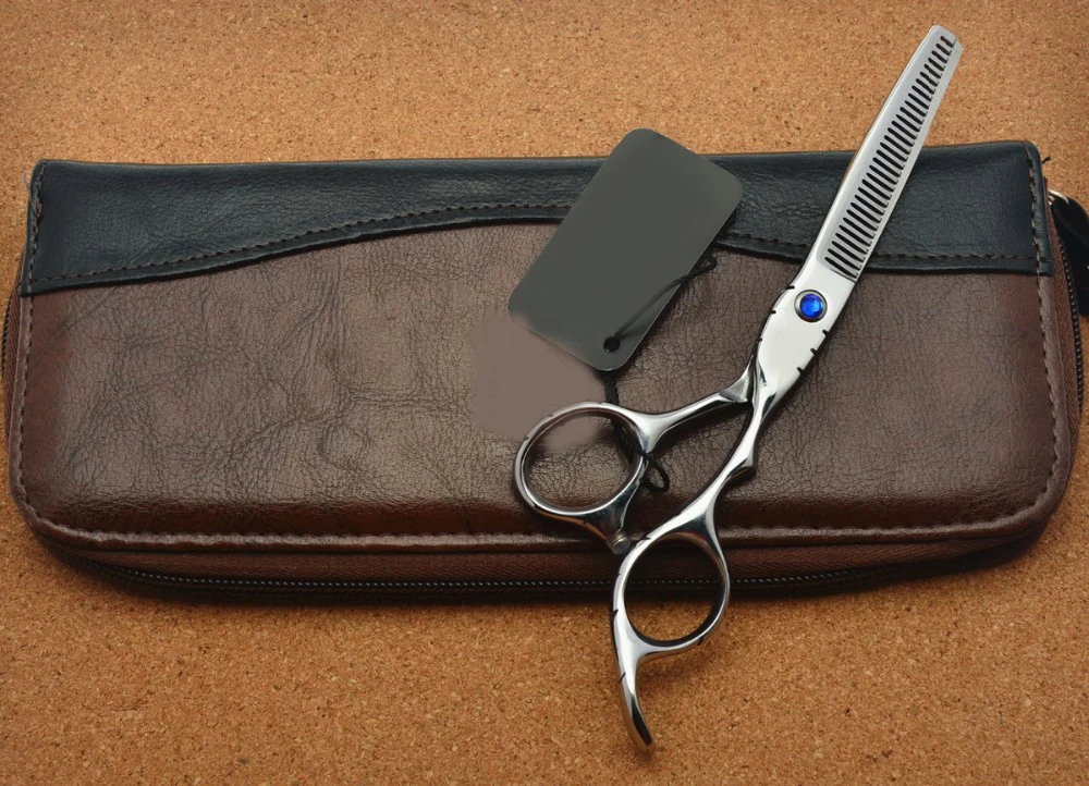 Профессиональные 6 &quotбрендовые синие драгоценные Парикмахерские ножницы JP 440C