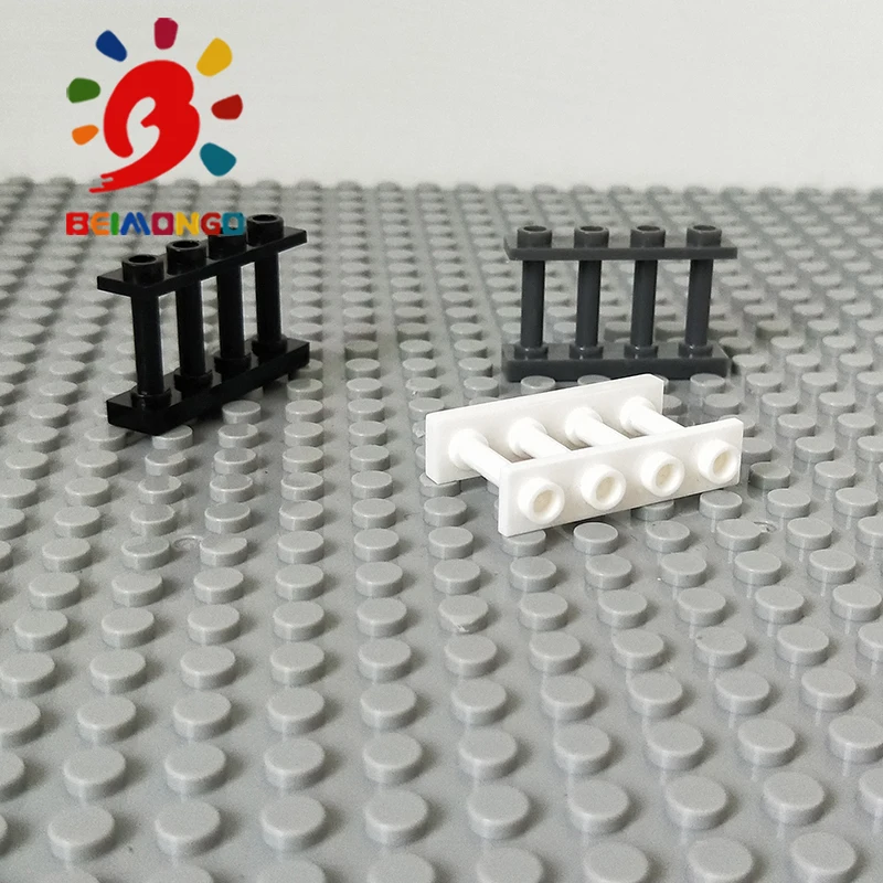 Бесплатная доставка! BEIMONGO строительный блок MOC забор 1x4x2 2W 4 ручки перила 100 шт