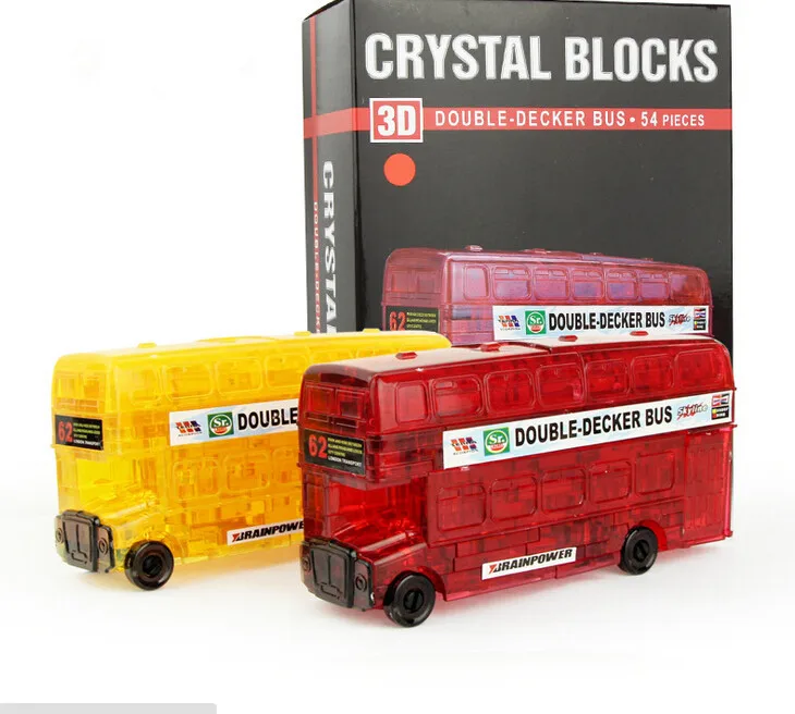 Новое поступление 3D двухэтажный автобус Crystal Puzzle животного собраны модели DIY