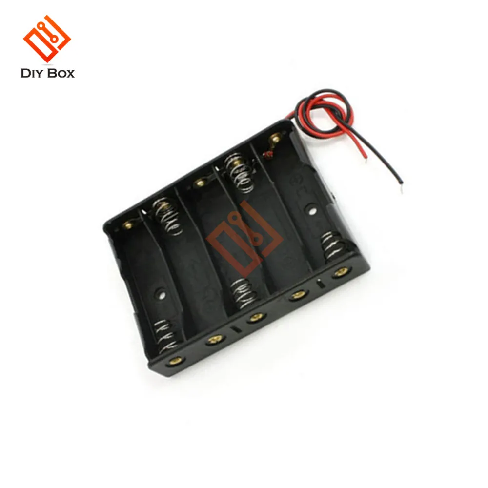Пластиковый чехол для хранения батарей держатель проводов 5 X AA 5xAA 2A 7 V|plastic