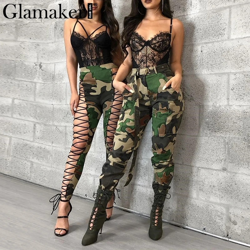 Женские штаны карго Glamaker летние хлопковые с высокой талией для фитнеса | Женская
