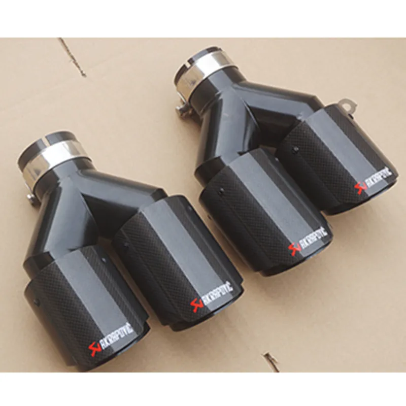 ID: 48 мм 51 мм 54 мм 57 мм 60 мм 63 мм 66 мм Универсальный черный Akrapovic автомобильный глянцевый глушитель из углеродного волокна наконечник трубы конец трубы хвост