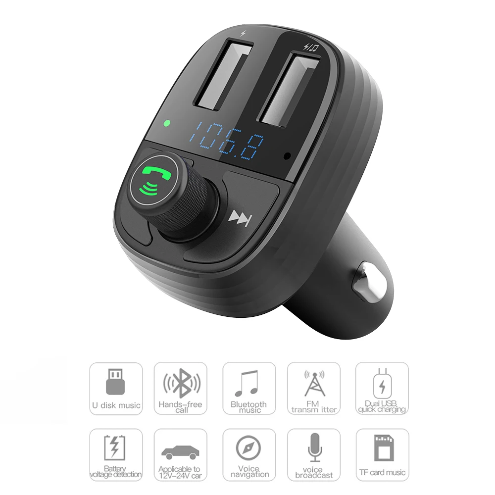 Bluetooth автомобильный комплект MP3 плеер LED Dual USB Автомобильное зарядное устройство