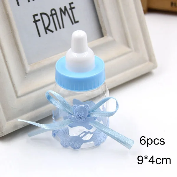 6pcs blue Милые Коробки для конфет, детские ножки, синие и розовые бумажные подарочные коробки, украшения для детей, день рождения, вечеринка, сделай сам, принадлежности для детского душа - Цвет: 6pcs blue